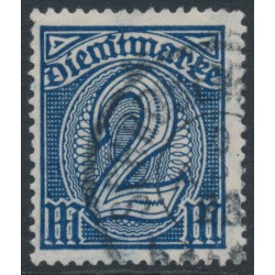 GERMANY - 1922 2Mk deep violet-ultramarine Official, used – Michel # D70