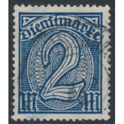 GERMANY - 1922 2Mk deep violet-ultramarine Official, used – Michel # D70