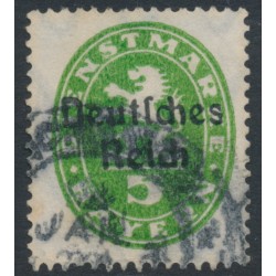 GERMANY - 1920 5pf green Bavarian Official o/p Deutsches Reich, used – Michel # D34