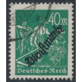 GERMANY - 1923 40Mk green Harvester o/p Dienstmarke, used – Michel # D77a
