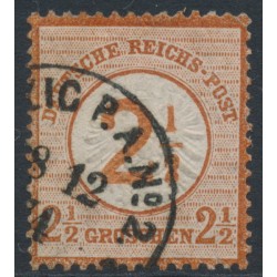 GERMANY - 1874 2½ on 2½Gr reddish brown Large Shield, used – Michel # 29