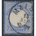 GERMANY - 1872 7Kr ultramarine Large Shield, used  – Michel # 26