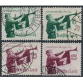 GERMANY - 1935 Hitler Youth sets of 2, both paper types, used – Michel # 584-585