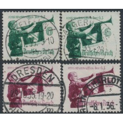 GERMANY - 1935 Youth sets of 2, both paper types, used – Michel # 584-585