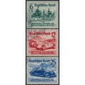 GERMANY - 1939 Automobile & Motorcycle Exhibition set of 3, used – Michel # 686-688