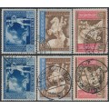 GERMANY - 1942 European Postal Congress sets of 3, used – Michel # 820-825