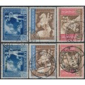 GERMANY - 1942 European Postal Congress sets of 3, used – Michel # 820-825