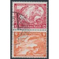 GERMANY - 1933 12pf & 8pf Wagner tête-bêche booklet pair, used – Michel # SK20