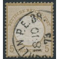 GERMANY - 1872 5Gr ochre-brown Large Shield, used – Michel # 22