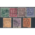 GERMANY - 1920 5pf to 1Mk Numeral Officials set of 7, used – Michel # D16-D22