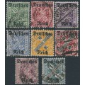 GERMANY - 1920 5pf to 1Mk Württemberg Amtliche Verkehr set of 8, used – Michel # D57-D64