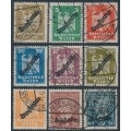 GERMANY - 1924 3pf to 80pf Officials set of 9, used – Michel # D105-D113