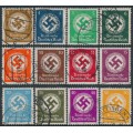 GERMANY - 1934 3pf to 50pf Officials set of 11, with watermark, used – Michel # D132-D143