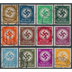 GERMANY - 1934 3pf to 50pf Officials set of 11, with watermark, used – Michel # D132-D143