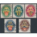 GERMANY - 1928 Coats of Arms Charity set of 5, used – Michel # 425-429