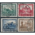 GERMANY - 1930 Famous Buildings Charity set of 4, used – Michel # 450-453