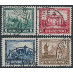 GERMANY - 1930 Famous Buildings Charity set of 4, used – Michel # 450-453
