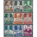 GERMANY - 1934 Charity set of 9 (Professionals), used – Michel # 556-564