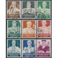 GERMANY - 1934 Charity set of 9 (Professionals), used – Michel # 556-564