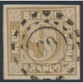 BAVARIA / BAYERN - 1862 9Kr ochre-brown Numeral, imperforate, used – Michel # 11