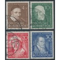 WEST GERMANY / BRD - 1951 Helfer der Menschheit set of 4, used – Michel # 143-146