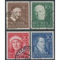 WEST GERMANY / BRD - 1951 Helfer der Menschheit set of 4, used – Michel # 143-146