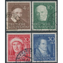 WEST GERMANY / BRD - 1951 Helfer der Menschheit set of 4, used – Michel # 143-146