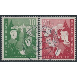 WEST GERMANY / BRD - 1952 Youth Hostels set of 2, used – Michel # 153-154