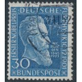 WEST GERMANY / BRD - 1951 30pf blue Wilhelm Röntgen, used – Michel # 147