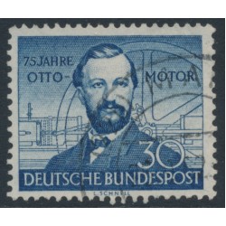 WEST GERMANY / BRD - 1952 30pf blue Nikolaus Otto, used – Michel # 150