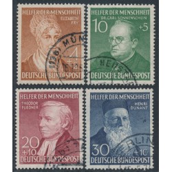 WEST GERMANY / BRD - 1952 Helfer der Menschheit set of 4, used – Michel # 156-159