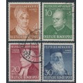 WEST GERMANY / BRD - 1952 Helfer der Menschheit set of 4, used – Michel # 156-159