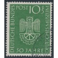 WEST GERMANY / BRD - 1953 10+5pf green Museum, used – Michel # 163