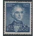 WEST GERMANY / BRD - 1953 30pf blue Justus von Liebig, used – Michel # 166