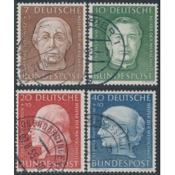 WEST GERMANY / BRD - 1954 Helfer der Menschheit set of 4, used – Michel # 200-203