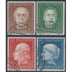 WEST GERMANY / BRD - 1954 Helfer der Menschheit set of 4, used – Michel # 200-203