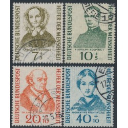 WEST GERMANY / BRD - 1955 Helfer der Menschheit set of 4, used – Michel # 222-225