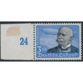 GERMANY - 1934 3Mk blue/black Airmail, horizontally ribbed gum, MH – Michel # 539y