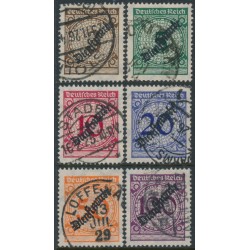 GERMANY - 1923 3pf to 100pf Numerals o/p Dienstmarke, used – Michel # D99-D104