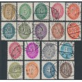 GERMANY - 1927 3pf to 60pf Numerals Officials set of 18, used – Michel # D114-D131