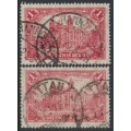 GERMANY - 1920 1Mk red Berlin GPO, both UV types, used – Michel # A113a+A113b