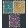 GERMANY - 1923 5000Mk to 75,000Mk Numerals set of 3, used – Michel # 274-276