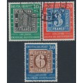 WEST GERMANY / BRD - 1949 Stamp Anniversary set of 3, used – Michel # 113-115