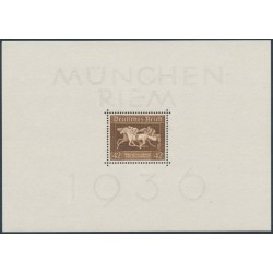 GERMANY - 1937 Brown Ribbon Horse Race M/S, MNH – Michel # Block 4