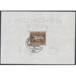 GERMANY - 1937 Brown Ribbon Horse Race M/S, used – Michel # Block 4
