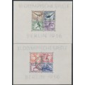 GERMANY - 1936 Berlin Olympics M/S set of 2, used – Michel # Block 5+6