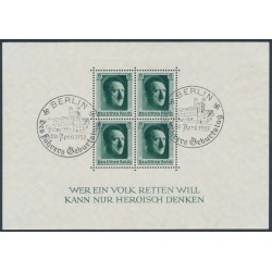 GERMANY - 1937 Hitler’s 48th Birthday M/S, used – Michel # Block 7