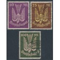 GERMANY - 1923 Wood Pigeon airmail set of 3, used – Michel # 235-237