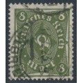 GERMANY - 1922 8Mk olive Posthorn, thin '8's, used – Michel # 229W
