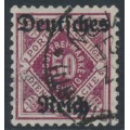 GERMANY - 1920 50pf Württemberg Official o/p Deutsches Reich, used – Michel # D56